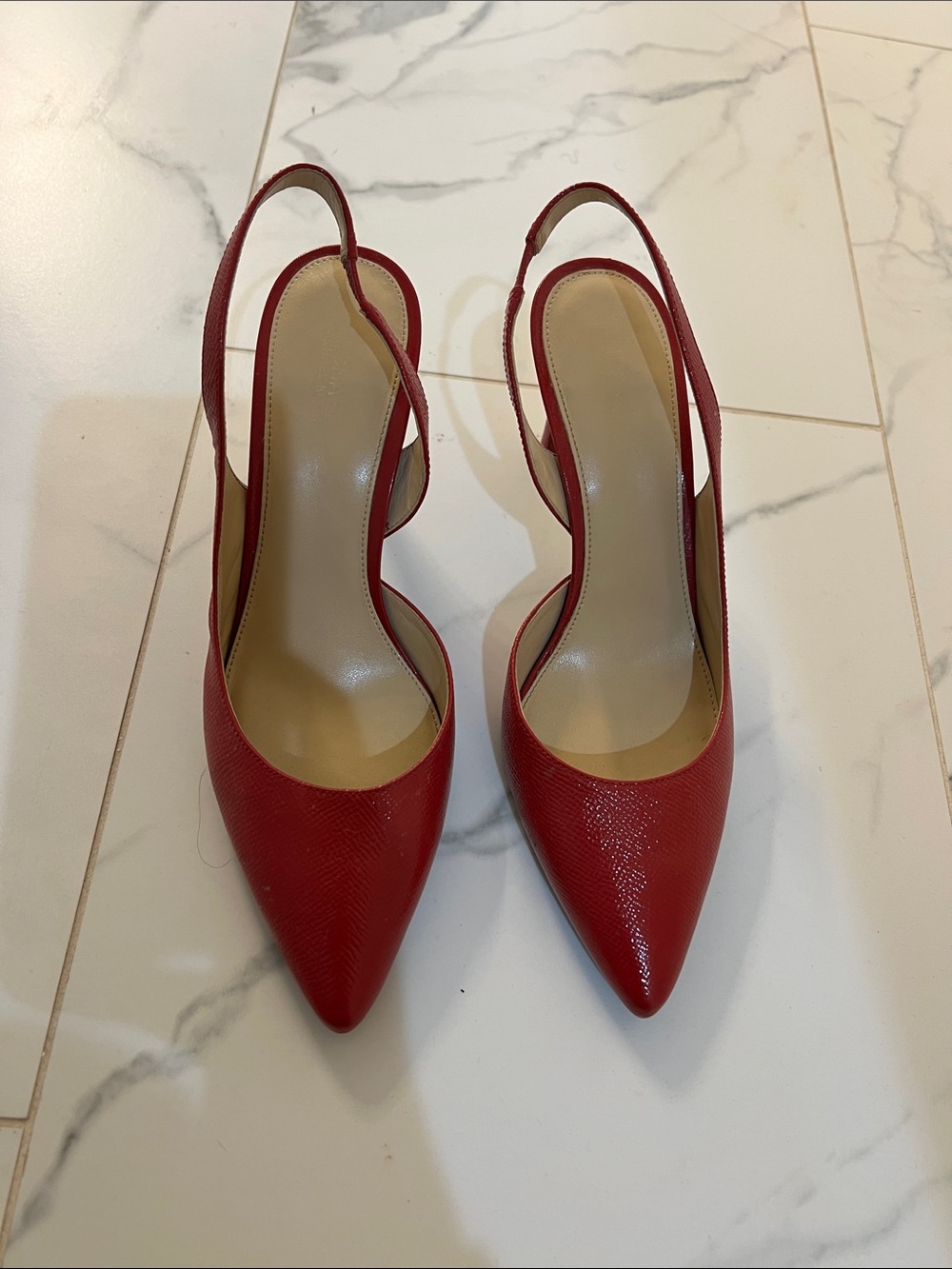 Michael Kors Red Pointed Slingback Heels